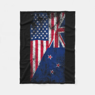 Couverture Polaire Drapeaux États-Unis & Nouvelle-Zélande - Kiwi des