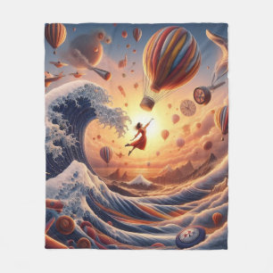 Couverture Polaire Dream Weaver's Journey : Imaginaire Hot Air Balloo