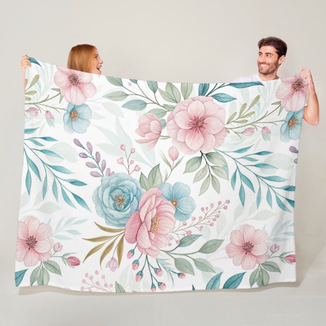 Couverture Polaire Dreamy Floral Watercolor  (En situation)