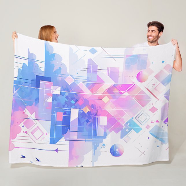 Couverture Polaire Dreamy Geometric Skyscape (En situation)