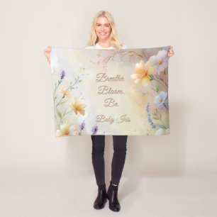Couverture Polaire Dreamy Pastel Floral - Moderne Élégant Script