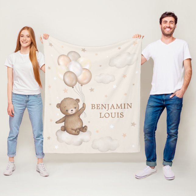 Couverture Polaire Dreamy Teddy Bear & Balloons Nourriture Neutrale B (En situation)