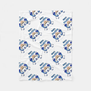 Couverture Polaire Dreidels de Hanoukka dansants et beignets de gelée