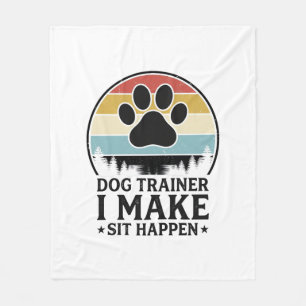 Couverture Polaire Dresseur de chiens, je fais asseoir, maillot vinta