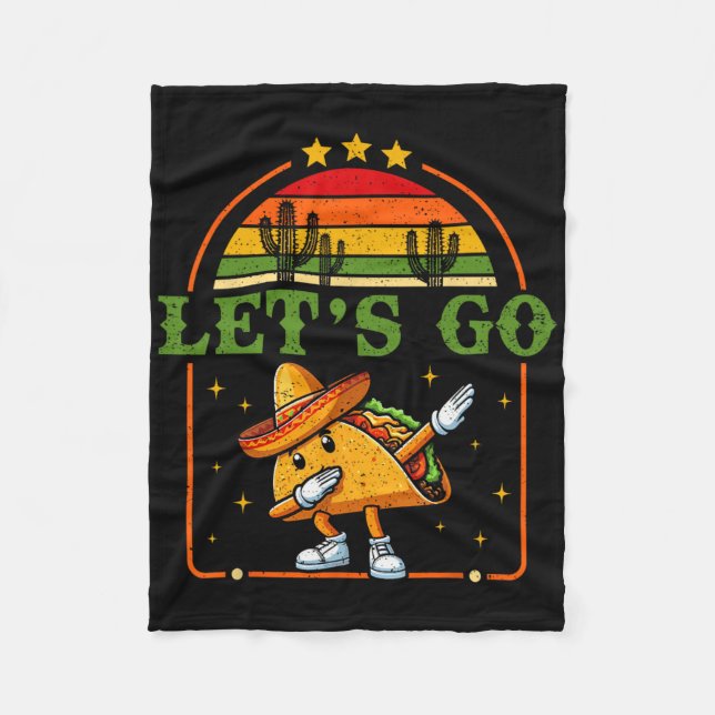 Couverture Polaire Drôle 4 juillet Patriotic Dabbing Taco Meme Let' (Devant)