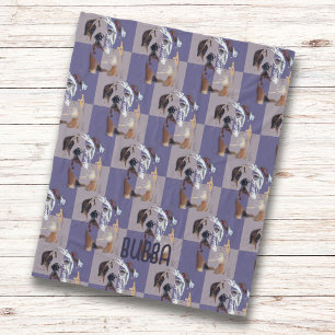 Couverture Polaire Drôle anglais Bulldog pourpre carrelé