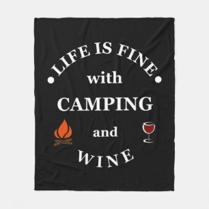 Couverture Polaire Drôle camper et des paroles de vin