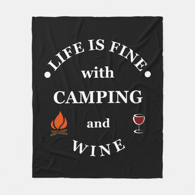 Couverture Polaire Drôle camper et des paroles de vin (Devant)