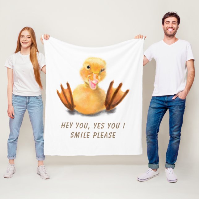 Couverture Polaire Drôle Canard Joué Wink Joyeux Smile Cartoon (En situation)