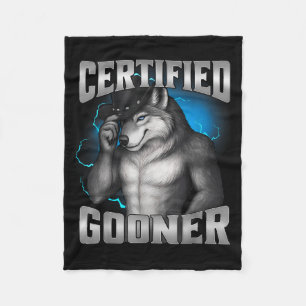 Couverture Polaire Drôle de Cringe Sigma Loup Gooner Certifié