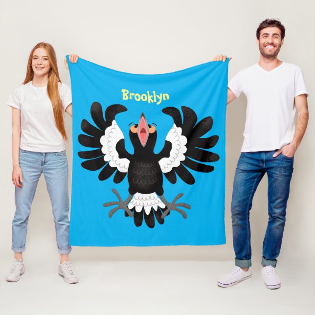 Couverture Polaire Drôle dessin animé de Magpie australienne (En situation)