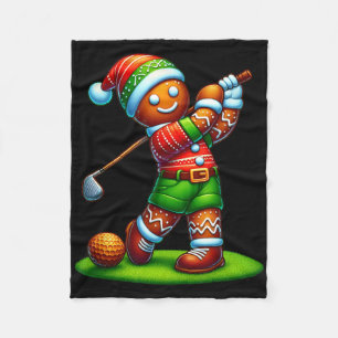 Couverture Polaire Drôle Gingerbread Homme Golf Christmas Womens Mens