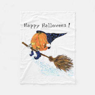 Couverture Polaire Drôle Halloween Fleece Blanket Citrouille de sorci
