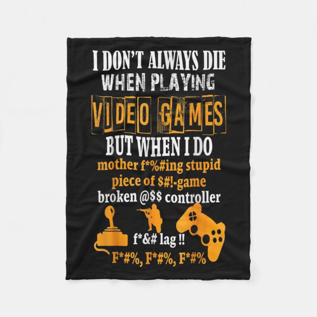 Couverture Polaire Drôle, je ne meurs pas toujours dans les jeux vidé (Devant)