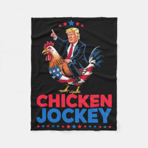 Couverture Polaire Drôle Jockey de poulet Trump Mème