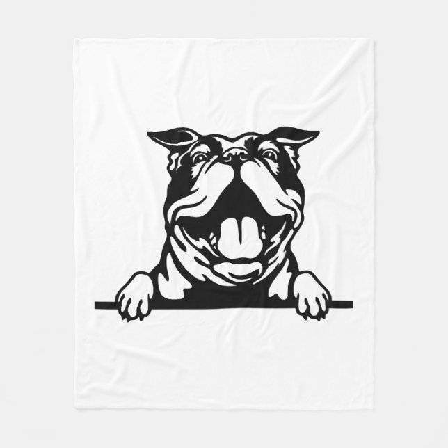 Couverture Polaire Drôle joyeux Bulldog (Devant)