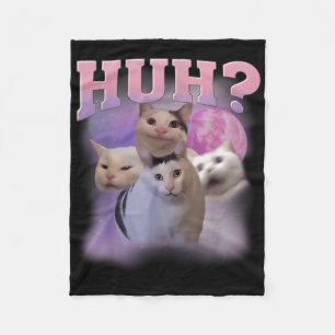 Couverture Polaire Drôle Mème Huh Chat Chemise Amoureux de les chats