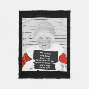 Couverture Polaire Drôle Mme Claus Mugshot Arrêtée Sur Christ
