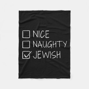 Couverture Polaire Drôle Nice Naughty Juif Pour Hanoukka Hébreu Chri