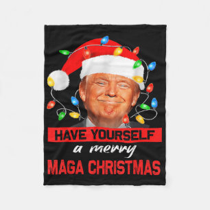 Couverture Polaire Drôle Père Noël Trump S'Est Joyeux Noël
