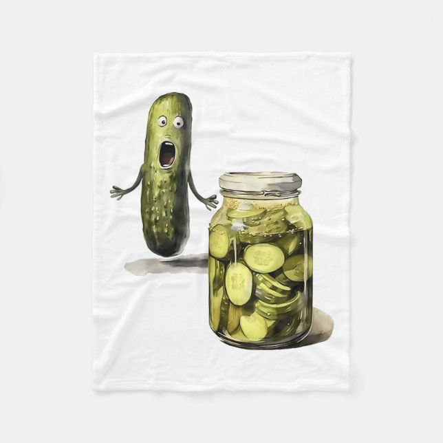 Couverture Polaire Drôle Pickle Surprend Un Concombre Et Un Bocal De  (Devant)