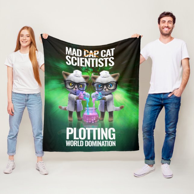 Couverture Polaire Drôle scientifique de chat fou qui pillent la domi (En situation)