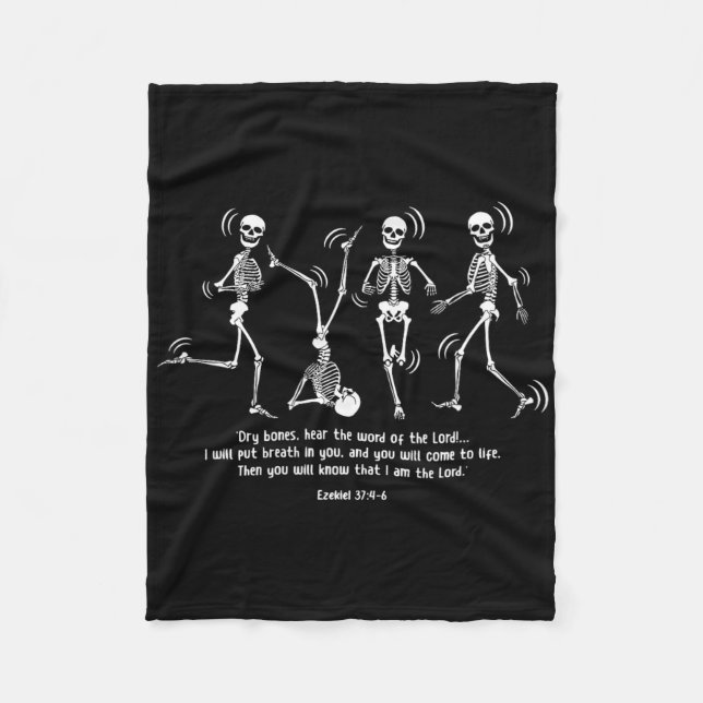 Couverture Polaire Drôle Skeleton Danser Des Os Sèches Vivants Hallow (Devant)