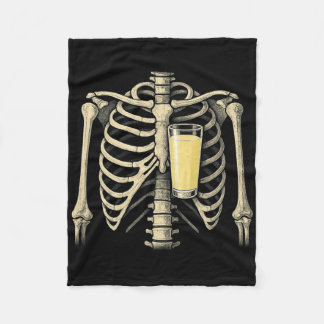 Couverture Polaire Drôle Skeleton Pastis Vin Halloween