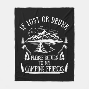 Couverture Polaire Drôle slogan camper camping à boire des paroles