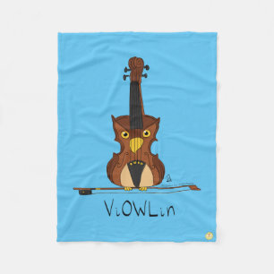 Couverture Polaire Drôle Violon Cute Owl Musicien Enfants Musique