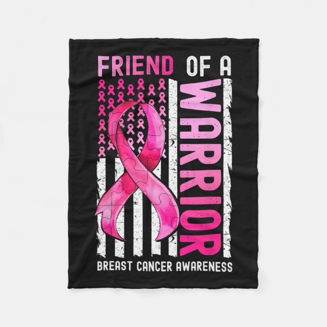 Couverture Polaire D'Un Guerrier Cancer Du Sein Usa Drapeau Sensibili (Devant)