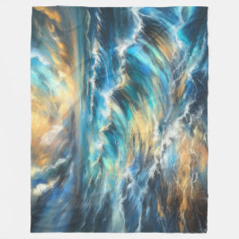 Couverture Polaire Dur Pastel Dessin Vagues Stormy