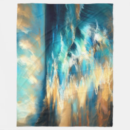 Couverture Polaire Dur Pastel Dessin Vagues sur une plage