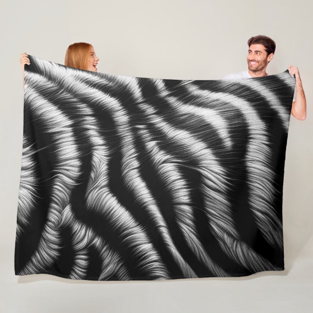 Couverture Polaire Dur Pastel Zebra en noir (En situation)
