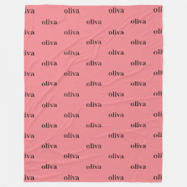 Couverture Polaire Dusty rose Simple Personnalisé Nom Répétant