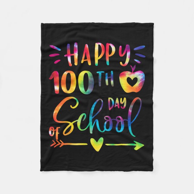Couverture Polaire Dye Joyeux 100ème Jour D'Enseignants Étudiants Ki (Devant)
