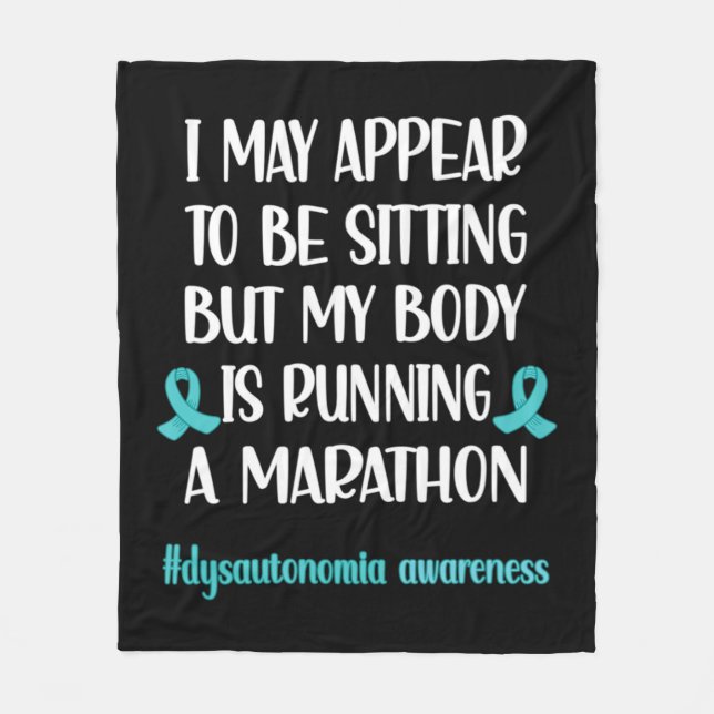 Couverture Polaire Dysautonomia POTS Turquoise Ribbon Autonome Dysfu (Devant)
