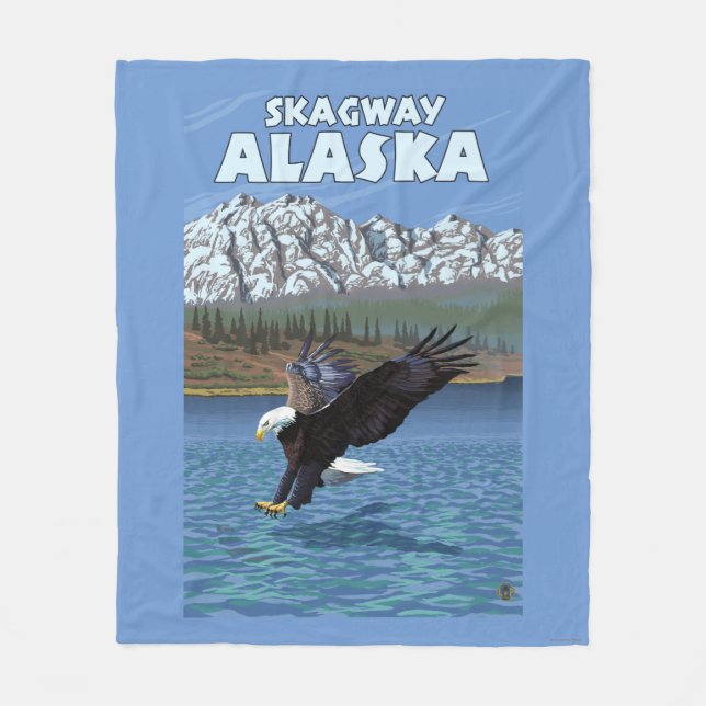 Couverture Polaire Eagle chauve plongeant - Skagway, Alaska (Devant)