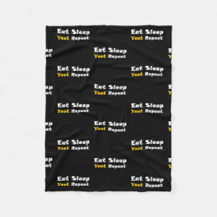 Couverture Polaire Eat Sleep Yeet Répéter le texte Viral Phrase Yee