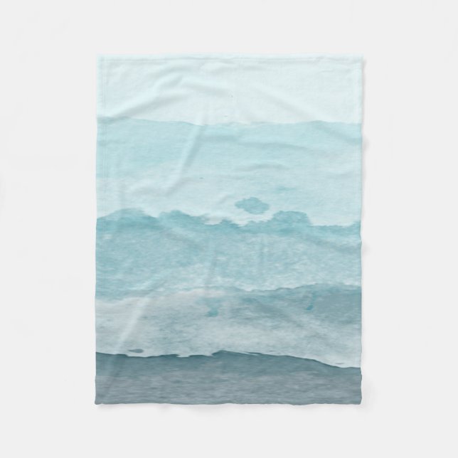 Couverture Polaire Eau bleu mer Abstraite (Devant)