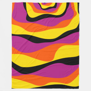 Couverture Polaire Ebb et flux 4 - Noir, rose, orange et jaune