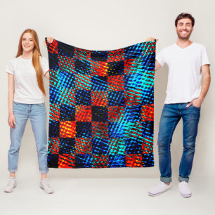Couverture Polaire Échecs bleus, orange presque rouge, fake sales