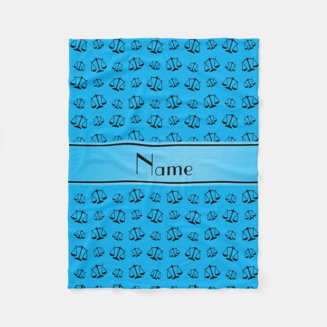 Couverture Polaire Échelles nommées personnalisées de justice de bleu (Devant)