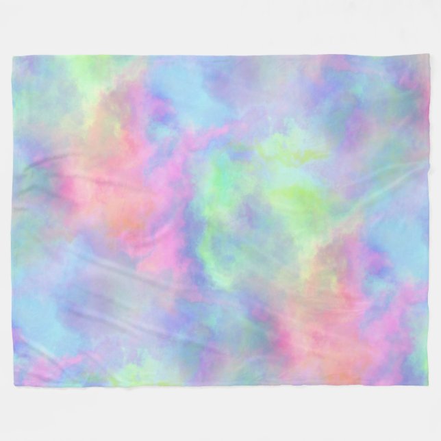 Couverture Polaire éclaboussure d'aquarelle opale : (Devant (Horizontal))