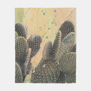 Couverture Polaire Éclaboussure verte du cactus de désert