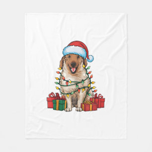 Couverture Polaire Éclairage de Noël chapeau berger anatolien Chien C