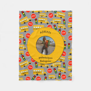 Couverture Polaire École Jaune Bus jardin d'enfants