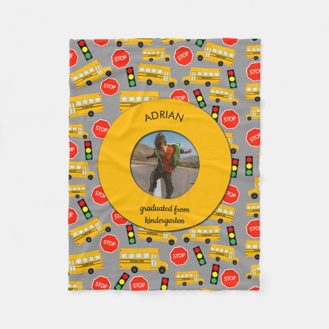 Couverture Polaire École Jaune Bus jardin d'enfants (Devant)