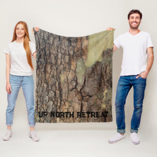 Couverture Polaire Écorce d'arbre rustique, motif naturel extérieur