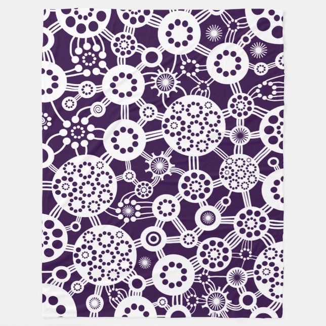 Couverture Polaire Écosystème - Blanc sur violet profond 25003a (Devant)